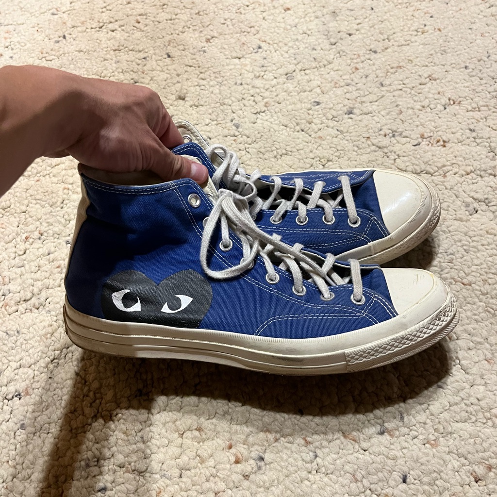 Converse Blue High-Top Sneakers With Eye Design